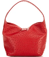 Dooney & Bourke Ostrich Logo Lock Hobo Shoulder Bag