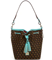 Dooney & Bourke Signature Blakely Collection Tasha Logo Drawstring Bucket Bag