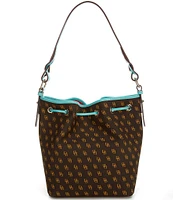 Dooney & Bourke Signature Blakely Collection Tasha Logo Drawstring Bucket Bag