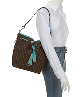 Dooney & Bourke Signature Blakely Collection Tasha Logo Drawstring Bucket Bag