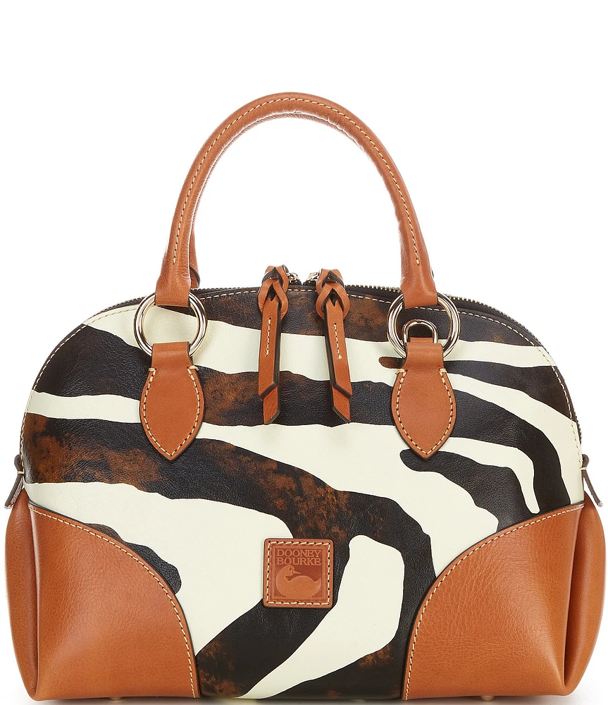 Dooney & Bourke Zebra Printed Domed Satchel Bag