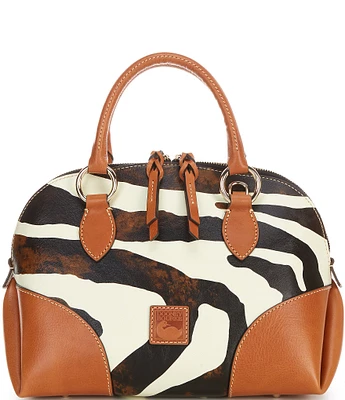 Dooney & Bourke Zebra Printed Domed Satchel Bag