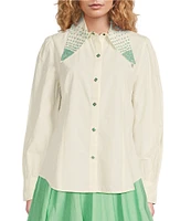Double D Ranch Far Away Woven Collared 3/4 Sleeve Blouse