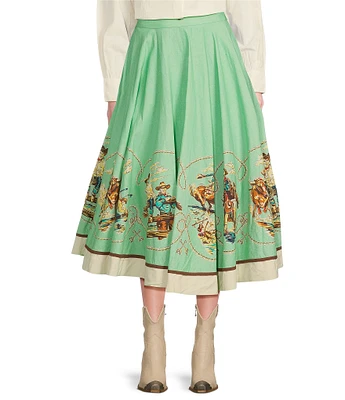 Double D Ranch Mitchell Gallery Print A-Line Skirt