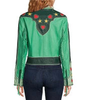 Double D Ranch Rangeland Romance & Rustlers Rosie Printed Open Front Long Sleeve Jacket