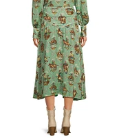 Double D Ranch Romance & Rustlers Printed Beaded Midi A-Line Skirt