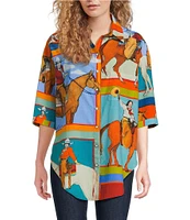 Double D Ranch Woman Of The Ranch 3/4 Sleeve Button Down Shirt