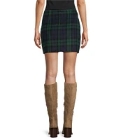 Double Zero Dark Plaid Mini Skirt