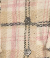 Double Zero Long Sleeve Plaid Cropped Jacket