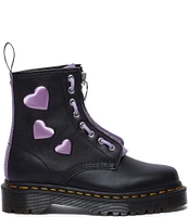 Dr. Martens 1460 Zip Heart Leather Combat Boots