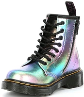 Dr. Martens Girls' 1460 Crinkle Metallic Leather Combat Boots (Youth)