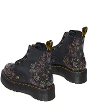 Dr. Martens Sinclair Decayed Roses Leather Zip Platform Combat Boots