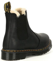 Dr. Martens Women's 2976 Leonore Burnished Faux Fur Block Heel Lug Sole Chelsea Booties