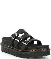 Dr. Martens Women's Blaire Leather Buckle Platform Slide Sandals