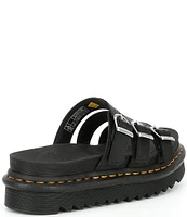 Dr. Martens Women's Blaire Leather Buckle Platform Slide Sandals