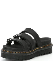 Dr. Martens Women's Blaire Leather Buckle Platform Slide Sandals