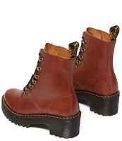 Dr. Martens Women's Leona Farrier Leather Platform Heel Combat Boots