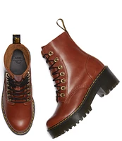 Dr. Martens Women's Leona Farrier Leather Platform Heel Combat Boots