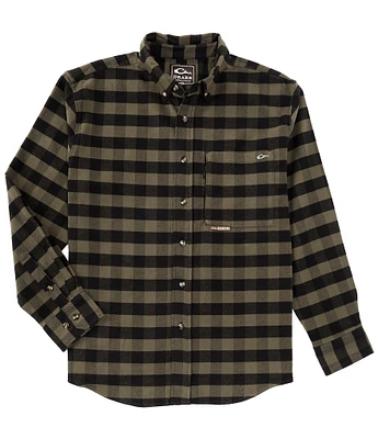 Drake Clothing Co. Autumn Brushed Twill Buffalo Plaid Long Sleeve Woven Shirt