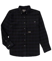 Drake Clothing Co. Autumn Brushed Twill Buffalo Plaid Long Sleeve Woven Shirt