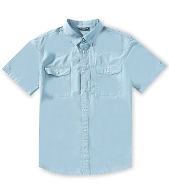 Drake Clothing Co. Cinco Ranch Acid Wash Short Sleeve Woven Shirt