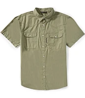 Drake Clothing Co. Cinco Ranch Acid Wash Short Sleeve Woven Shirt
