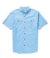 Drake Clothing Co. Frat Gingham Check Performance Stretch Short Sleeve Woven Shirt