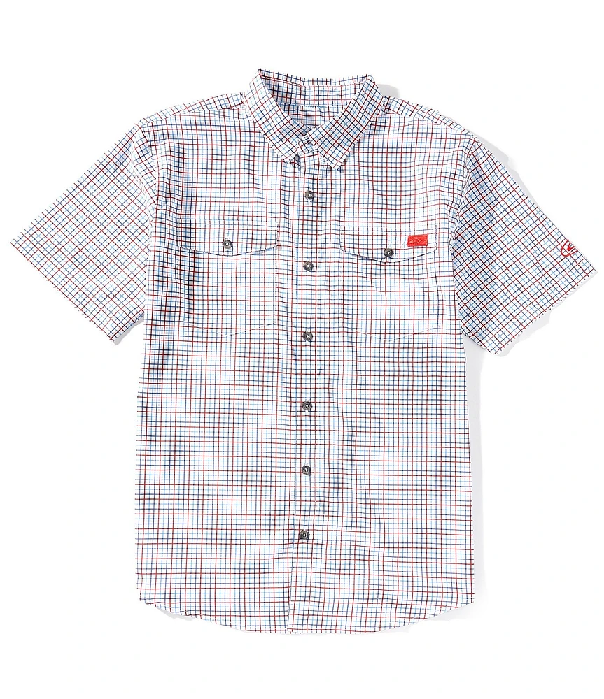 Drake Clothing Co. Frat Tattersall Performance Stretch Short Sleeve Woven Shirt