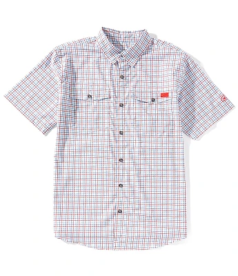 Drake Clothing Co. Frat Tattersall Performance Stretch Short Sleeve Woven Shirt