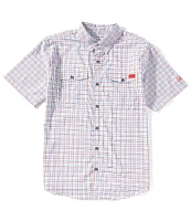 Drake Clothing Co. Frat Tattersall Performance Stretch Short Sleeve Woven Shirt