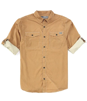 Drake Clothing Co. Performance Stretch Frat Gingham Check Long Sleeve Woven Shirt