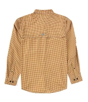 Drake Clothing Co. Performance Stretch Frat Gingham Check Long Sleeve Woven Shirt