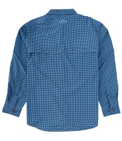 Drake Clothing Co. Performance Stretch Frat Gingham Hidden Button-Down Collar Long Sleeve Woven Shirt