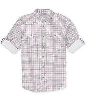 Drake Clothing Co. Performance Stretch Frat Tattersall Check Long Sleeve Woven Shirt