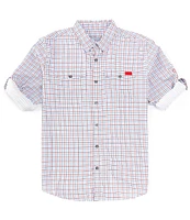 Drake Clothing Co. Performance Stretch Frat Tattersall Check Long Sleeve Woven Shirt