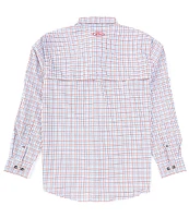 Drake Clothing Co. Performance Stretch Frat Tattersall Check Long Sleeve Woven Shirt