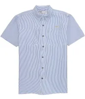 Drake Clothing Co. Seersucker Stripe Performance Short Sleeve Woven Shirt