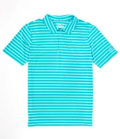 Drake Clothing Co. Striped Short Sleeve Performance Stretch Polo Shirt