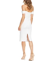 Dress the Population Bailey Off-the-Shoulder Sweetheart Neck Sheath Dress