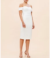 Dress the Population Bailey Off-the-Shoulder Sweetheart Neck Sheath Dress