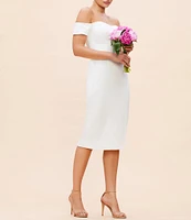 Dress the Population Bailey Off-the-Shoulder Sweetheart Neck Sheath Dress