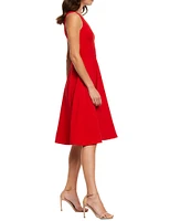 Dress the Population Catalina Crepe V-Neck Sleeveless A-Line Dress