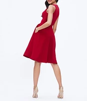 Dress the Population Catalina Crepe V-Neck Sleeveless A-Line Dress