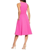 Dress the Population Catalina Crepe V-Neck Sleeveless A-Line Dress