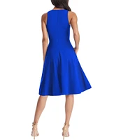 Dress the Population Catalina Crepe V-Neck Sleeveless A-Line Dress