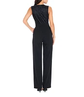 Dress the Population Everette Plunge V-Neck Sleeveless Straight Leg Jumpsuit