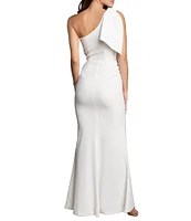 Dress the Population Georgina Asymmetrical Neck Sleeveless Bow Shoulder Maxi Dress