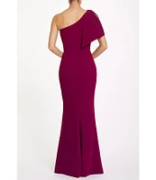 Dress the Population Georgina Asymmetrical Neck Sleeveless Bow Shoulder Maxi Dress