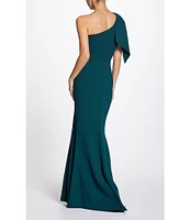 Dress the Population Georgina Asymmetrical Neck Sleeveless Bow Shoulder Maxi Dress