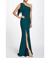 Dress the Population Georgina Asymmetrical Neck Sleeveless Bow Shoulder Maxi Dress